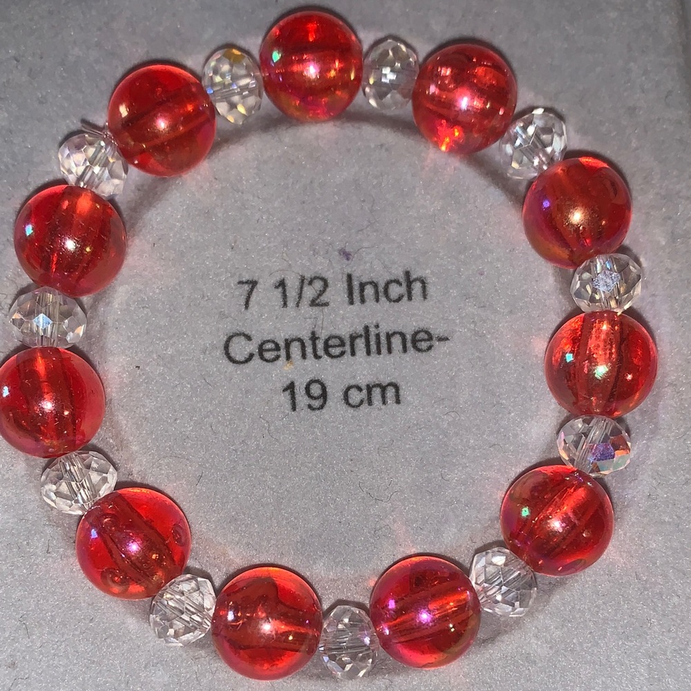 aurora borealis crystal Beaded stretch Bracelet